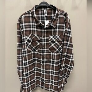 WEIV LA Men's Black and White Plaid Shirt